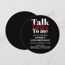 Habla 30 conmigo Círculo de fiesta de cumpleaños m