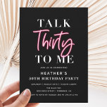 Invitación Habla 30 conmigo, Fiesta de cumpleaños número 30<br><div class="desc">Conversación 30 para mí 30 invitaciones a fiesta de cumpleaños Minimalista Neutral Pink 40h Fiesta de cumpleaños 30 cumpleaños Invitación a fiesta de cumpleaños | Invitaciones de cumpleaños para adultos | 30ª Invitación moderna | Celebración del cumpleaños</div>