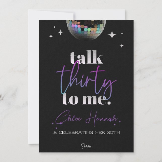 Invitación Habla Treinta conmigo Fiesta de cumpleaños número  (Anverso)