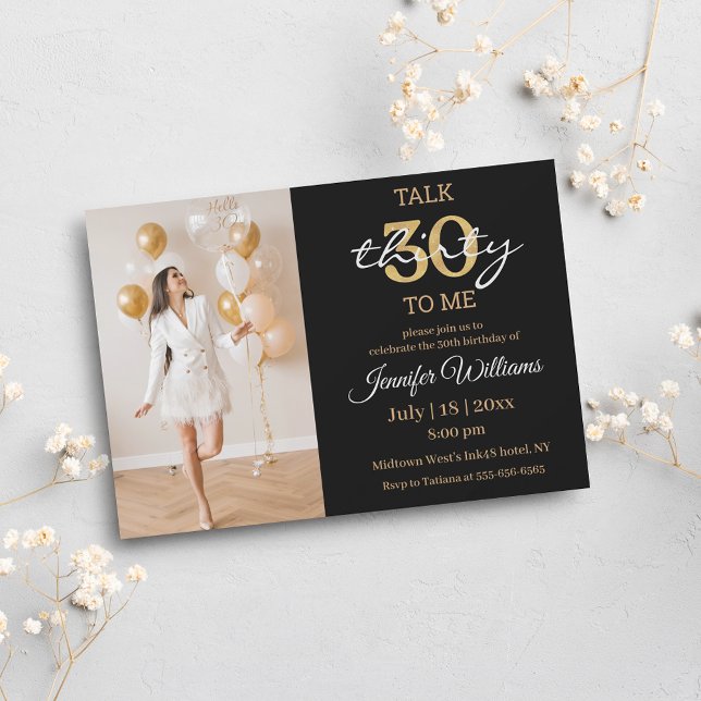 Invitación habla treinta conmigo, foto de fiesta de 30 años (Subido por el creador)