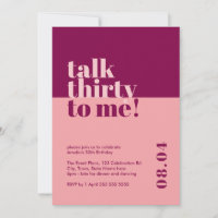 Habla Treinta para mí Berry & Pink 30 cumpleaños