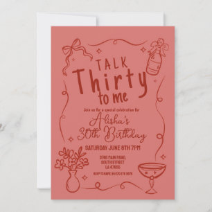 Invitación Habla Treinta Para Mí Fiesta Noche 30 Cumpleaños