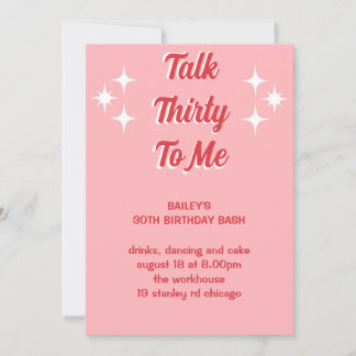 Invitación Habla treinta para mí invitati de cumpleaños de pu