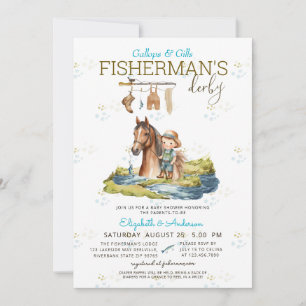 Invitación Háblame del derby Baby Shower de Rustic Fisherman