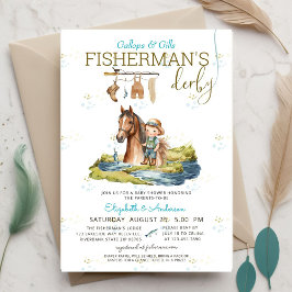Invitación Háblame del derby Baby Shower de Rustic Fisherman