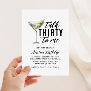 Invitación Háblame Treinta Suciamente Martini Cumpleaños 30