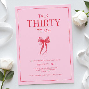 Invitación Hablar 30 conmigo elegante rosado moderno Treinta
