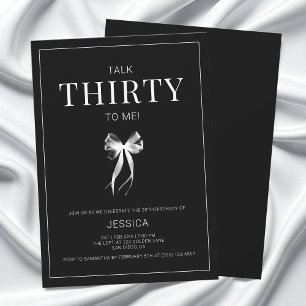 Invitación Hablar 30 conmigo Treinta años en blanco y negro