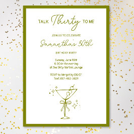 Invitación "Hablar Treinta Conmigo" Dirty Martini 30 cumpleañ