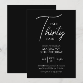 Invitación Hablar Treinta Para Mí 30 Años De Nacimiento Blanc