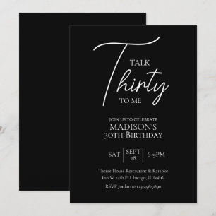 Invitación Hablar Treinta Para Mí 30 Años De Nacimiento Blanc