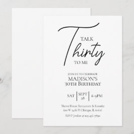 Invitación Hablar Treinta Para Mí 30 Años De Nacimiento Blanc
