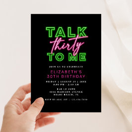 Invitación Hablar Treinta Para Mí Sucio 30 Neon Verde Y Día R