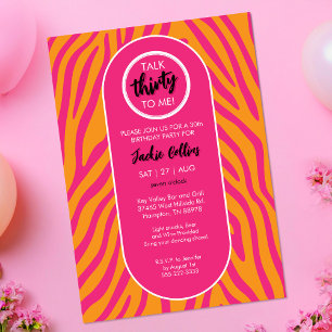 Invitación Hablar Treinta Para Mí Tinta De Cebra 30 Fiesta De