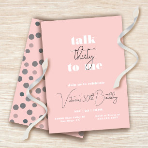Invitación Hablar treinta por mi cumpleaños moderno mínimo