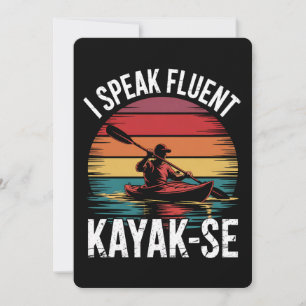 Invitación Hablo con fluidez Kayak-Ese Kayaker Kayaking Vinta