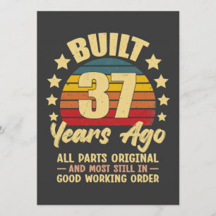 Invitación Hace 37 Años Todas las Piezas Originales Cumpleaño