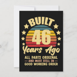 Invitación Hace 46 Años Todas las Piezas Originales Cumpleaño