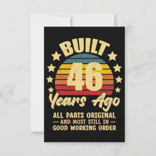 Invitación Hace 46 Años Todas las Piezas Originales Cumpleaño