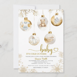 Invitación Hace frío fuera de la Baby Shower de los adornos n