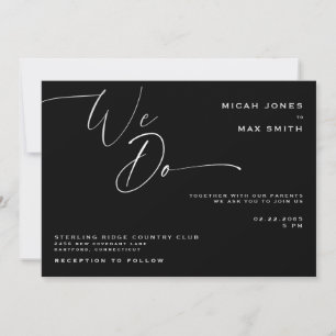 Invitación Hacemos Boda blanco y negro