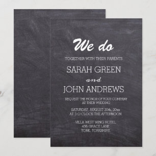 Invitación Hacemos Boda de tablero de papel blanco y negro