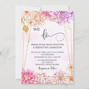 Invitación *~* HACEMOS Boda I QR Geométrico Floral RSVP AR15