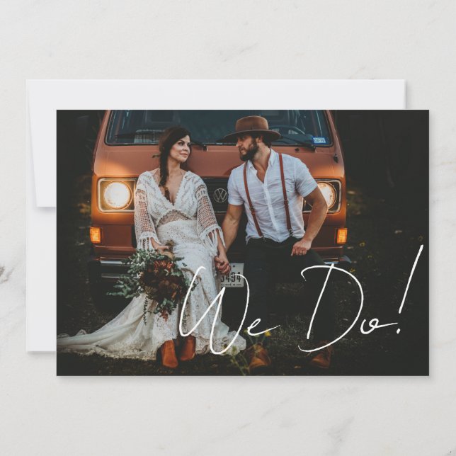Invitación Hacemos Boda moderno de una granja (Reverso)