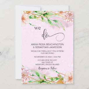 Invitación *~* HACEMOS Boda RSVP Geométrico Floral AR15 QR