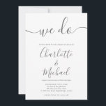 Invitación Hacemos Bodas De Firma Gris Y Blanco<br><div class="desc">Elegante invitación a la boda de firma gris y blanca con nombres de estilo,  esta elegante invitación a la boda gris y blanca puede ser personalizada con su información en letras grises de moda. Diseñado por Thisisnotme©</div>