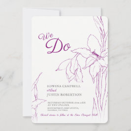 Invitación Hacemos botanica gladiolus line art morera morada