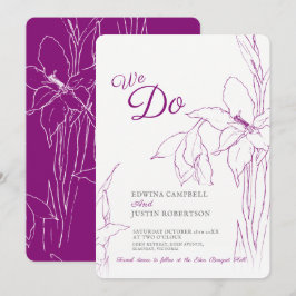 Invitación Hacemos botanica gladiolus line art morera morada
