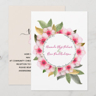 Invitación Hacemos floración de cerezo con boda de poema
