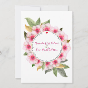 Invitación Hacemos floración de cerezo con boda de poema