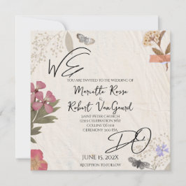 Invitación HACEMOS Flores Presionadas Shabby Boda de Moda Jar