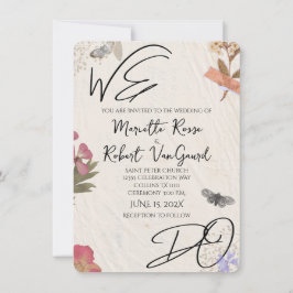 Invitación HACEMOS Flores Presionadas Shabby Boda de Moda Jar