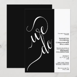 Invitación Hacemos Minimalista 2 Panel Elegante Boda Negro