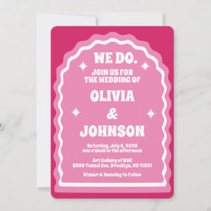Invitación Hacemos Moderno Arco Ondulado Audaz Magenta Rosa R