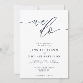 Invitación Hacemos navy de firma minimalista