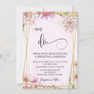 Invitación *~* HACEMOS Pink Pastel Floral RSVP AR15 QR