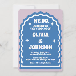 Invitación Hacemos un arco ondulado azul violeta azul violeta