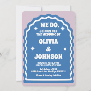 Invitación Hacemos un arco ondulado azul violeta azul violeta