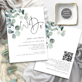 Invitación Hacemos un Boda de código QR moderno para Eucalypt
