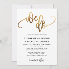 Invitación Hacemos un Boda de tipografía de guiones adorables