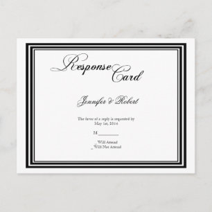 Invitación Hacemos una postal RSVP de blanco negro con marco 