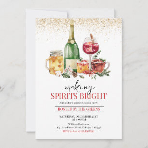 Invitación Hacer de los Espíritus una fiesta navideña brillan