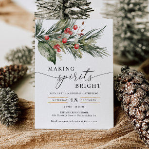 Invitación Hacer Fiesta a los Navidades elegantes y brillante