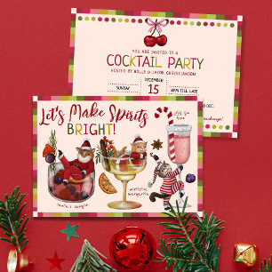 Invitación Hacer Fiesta de cócteles a los Navidades del gato 