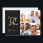 Invitación hacer que 40 parezca buena foto multicolor en negr<br><div class="desc">diseño fotográfico múltiple,  negro y dorado,  haciendo que 40 se vea bien, </div>