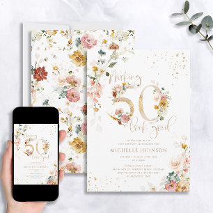 Invitación Hacer que 50 parezca un buen cumpleaños botánico d